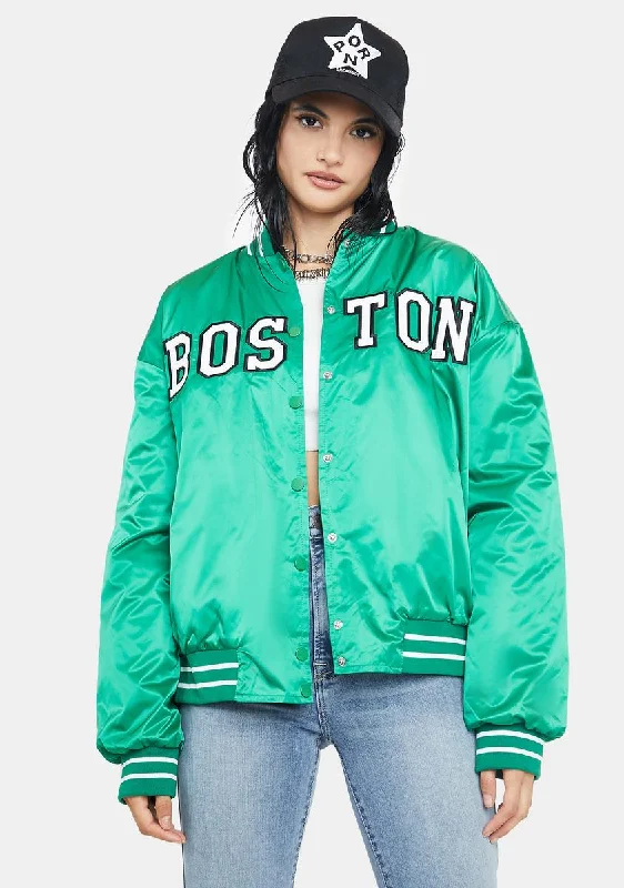 Women's Comfortable Lounge Garments Fashion Forward Boston Baseball Jacket