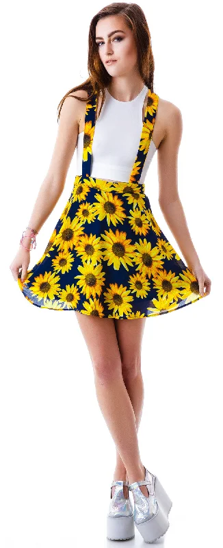 Women's Activewear Outfit Exclusive Deals Online Sunflower Garden Suspender Skirt