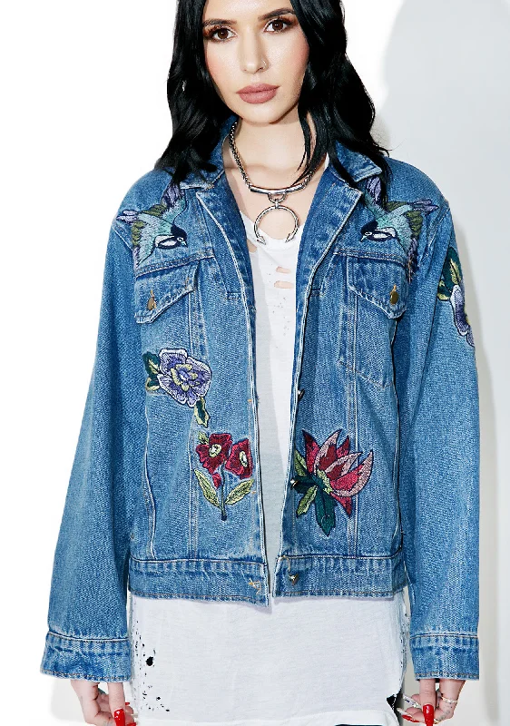 Affordable Women's Apparel Low Price Special Blue Sparrow Denim Jacket