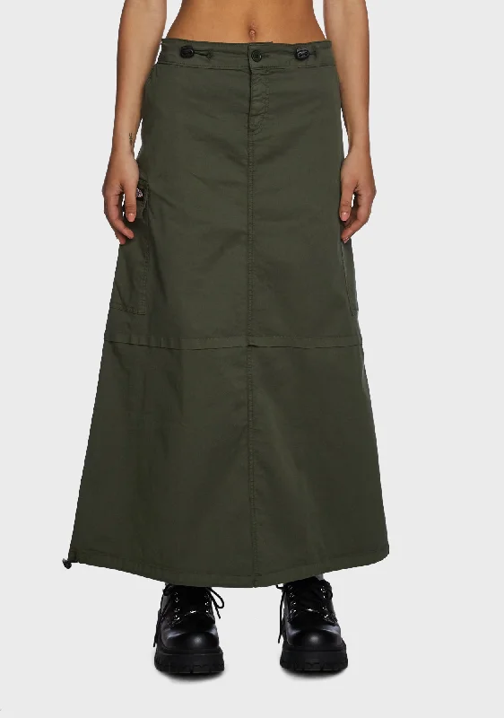 Casual Clothing For Women Polished Style Deals Ruby Maxi Cargo Skirt - Green