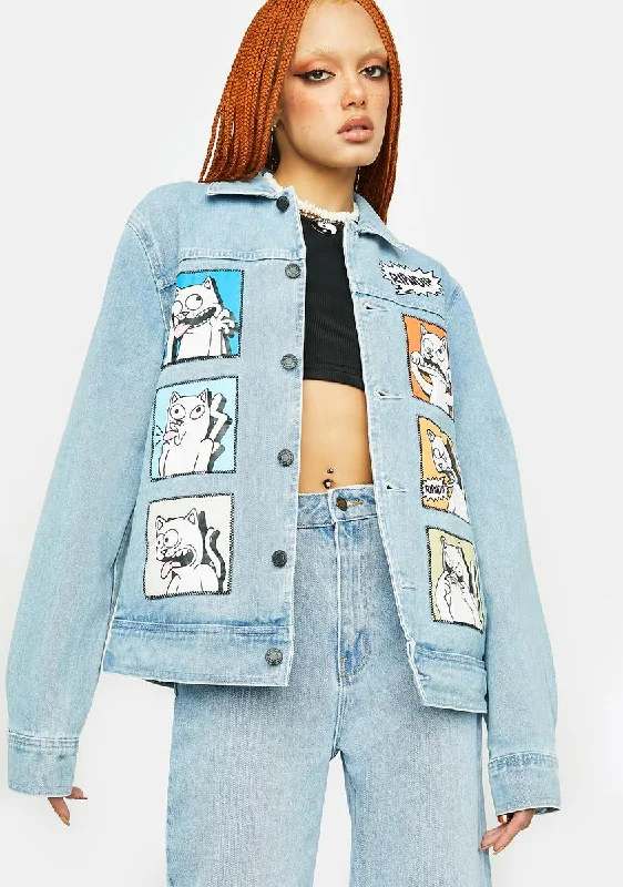 Women's Evening Garments Ends Soon Frustration Denim Jacket