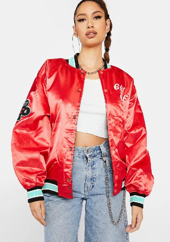 Women's Casual Attire High-End Style Discounts Destroy All Fear Satin Jacket