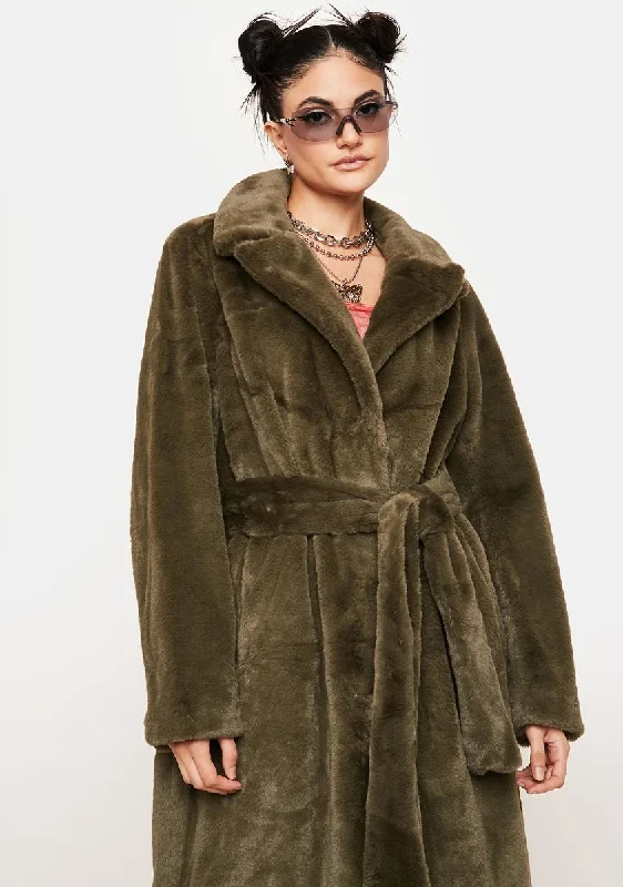 Affordable Women's Clothing Fashion Frontiers Jolene Faux Fur Coat