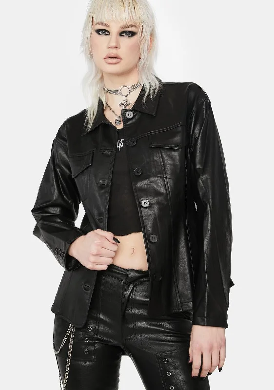 Timeless Women's Garments Flirty Fashion Discounts Bop Rock Vegan Leather Jacket