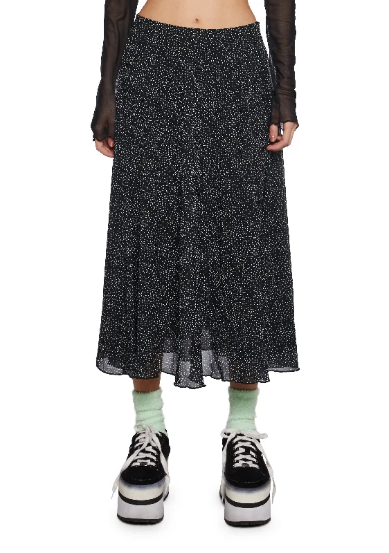 Women's High-Fashion Outfit Style Breakthroughs Static Buzz Midi Skirt