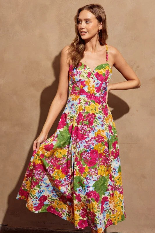 Women's Clothing For Work New Season Fashion Preview Sale Bed Of Flowers Midi Dress