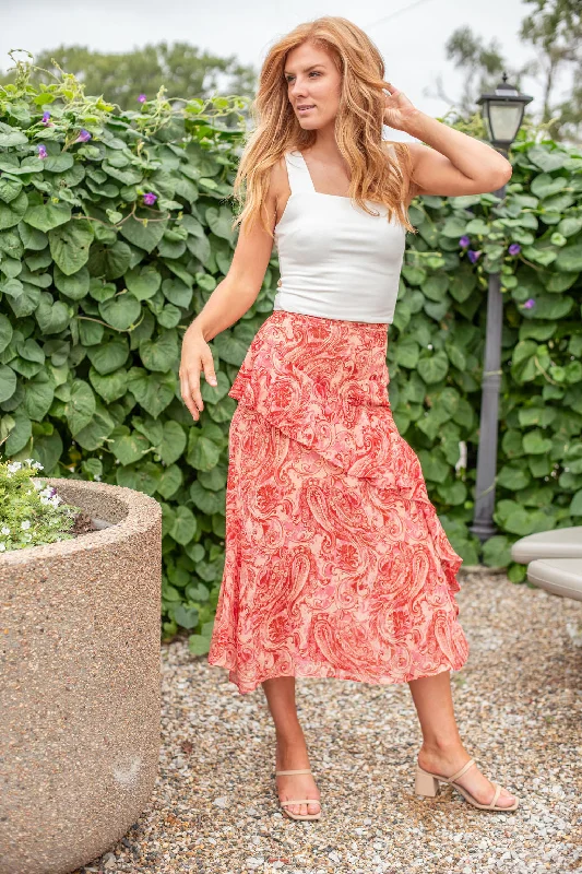 Women's Clothing New Styles Just In Paisley Midi Skirt