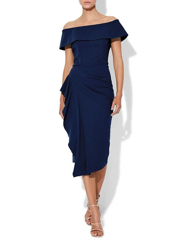 Fashionable Women's Casual Apparel Urban Fashion Dana Navy Stretch Crepe Dress