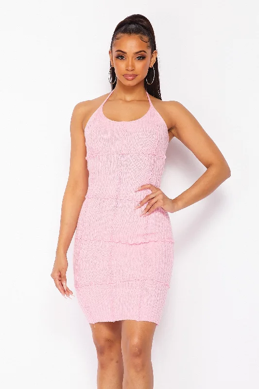 Charming Women's Clothes For Special Events Limited Time Deal Racing Hearts Ribbed Halter Dress