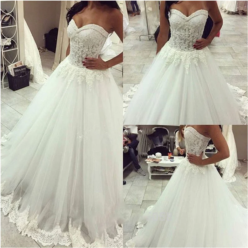 Women's Athletic Clothes New Arrivals Romantic Lace Ball Gown Sweetheart Bridal Dresses Corset Custom Made Wedding Gown