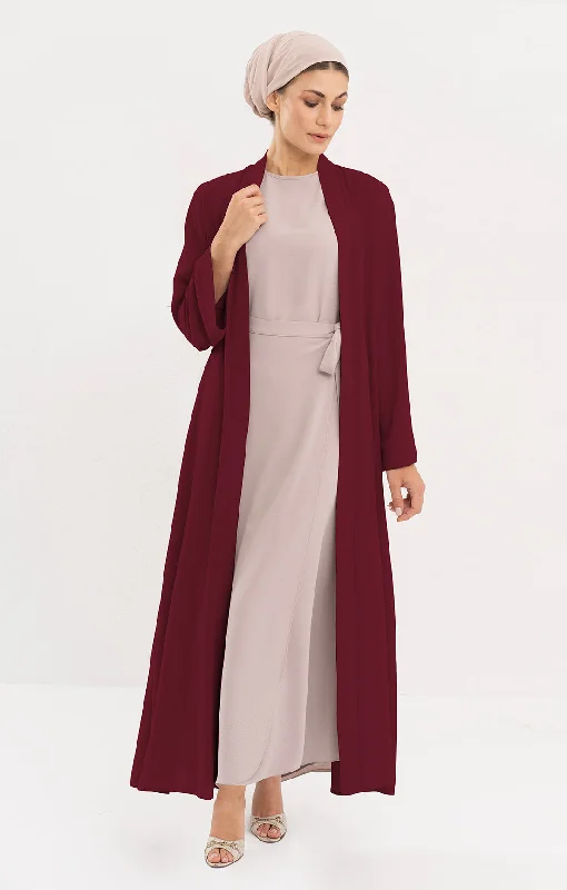 Women's Casual Attire Fresh Styles, Fresh Deals Sebil Modest Long Open Front Duster Jacket - Maroon