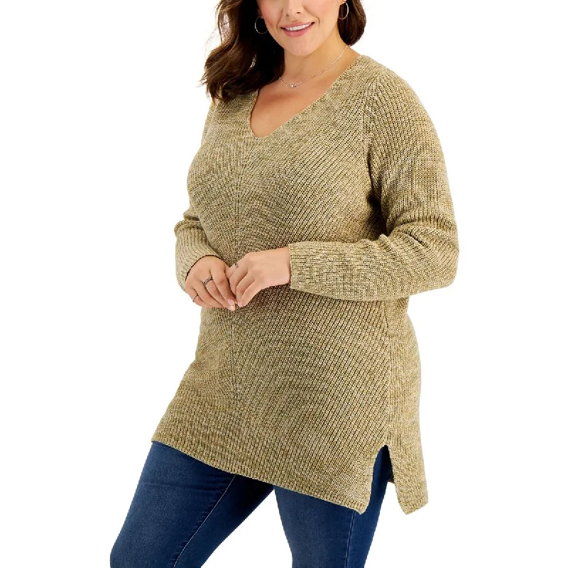 Women's Functional Outdoor Garments Unleash Your Trendy Side Plus Womens Knitted V Neck Pullover Sweater