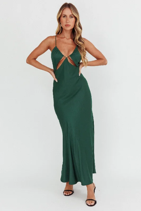 Women's Formal Clothes Hot Picks Casa Nova Cut-Out String Dress Emerald