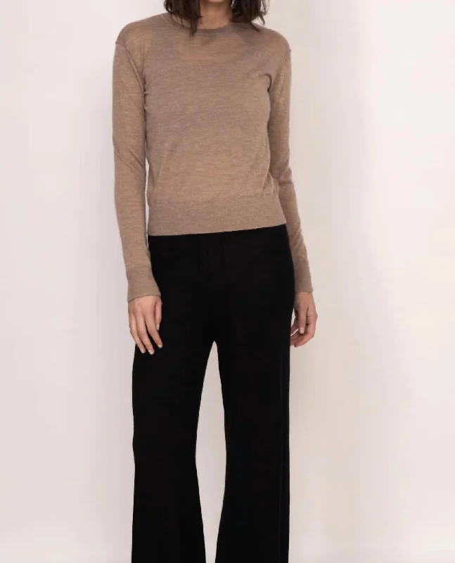 Women's Evening Garments Unleash Your Style Marguerite Paper Thin Cashmere Sweater In Mocha