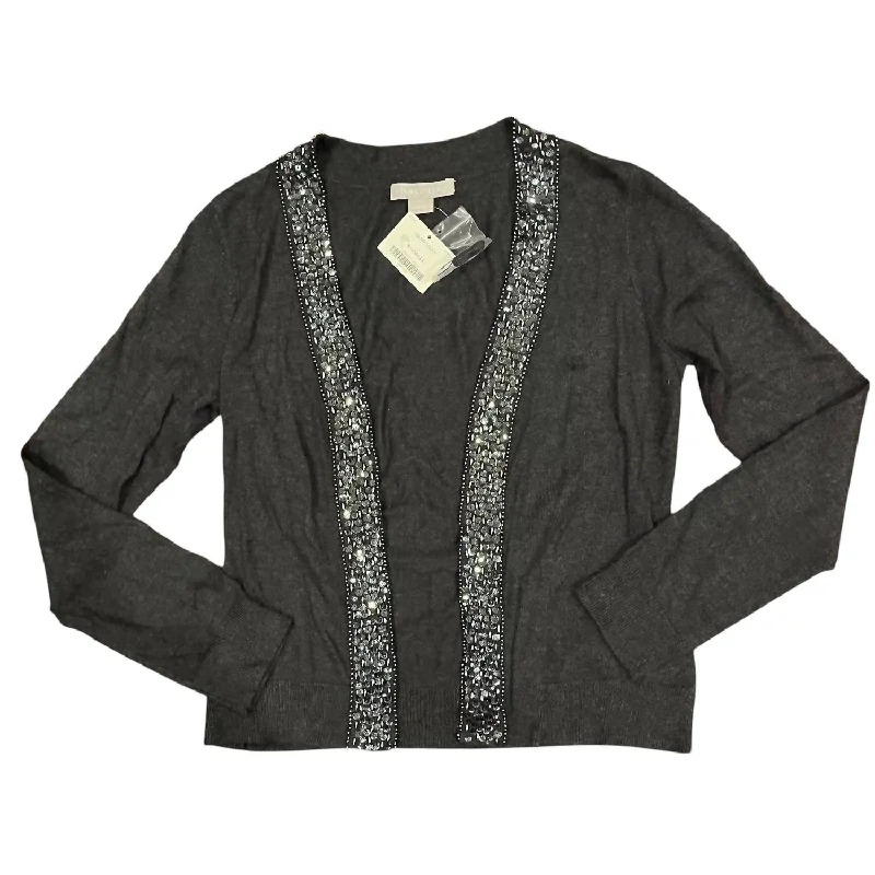 Women's Luxury Attire Special Offer For You Women's Beaded Trim Cashmere Cardigan In Grey