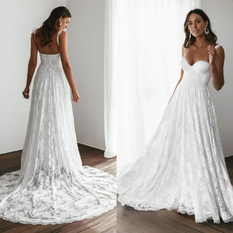 Women's Work Apparel Additional Time-Limited Offers Lace Bohemian Bridal Gown