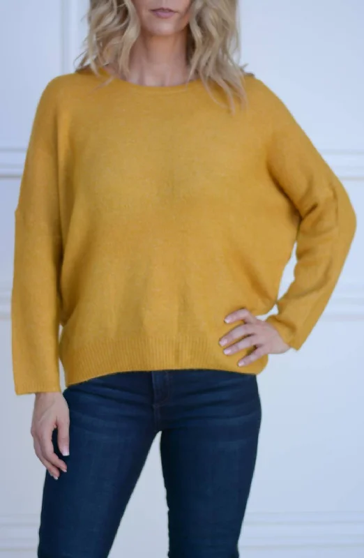 Women's Clothing Sets Evening Elegance Cover Your Basics Sweater In Mustard