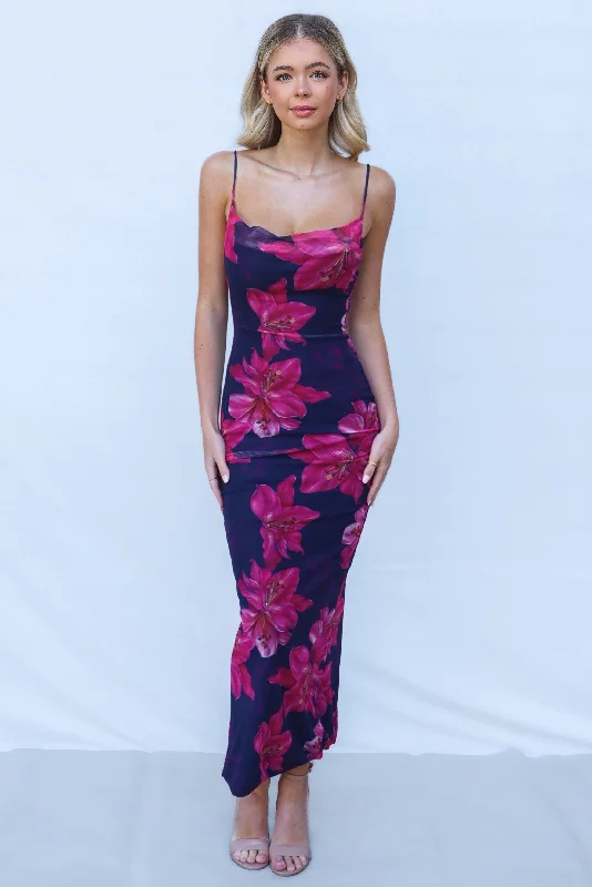 Women's Casual Garments Clearance Event Oscar Maxi Dress - Pink Floral