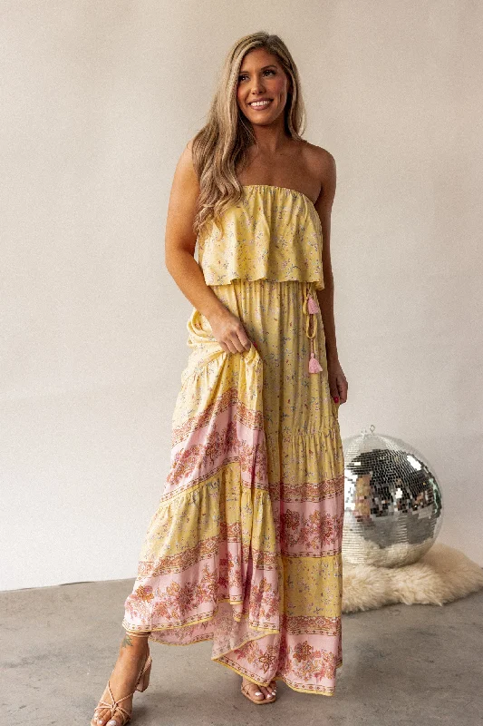 Women's Floral Print Outfit Hot Styles St. Augustine Strapless Maxi Dress FINAL SALE