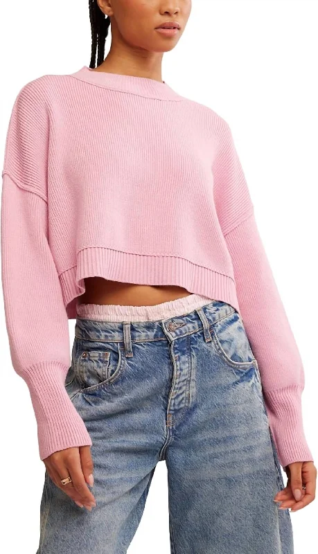 Women's Romantic Outfit Hot Deals Easy Street Crop Pullover In Lollipop