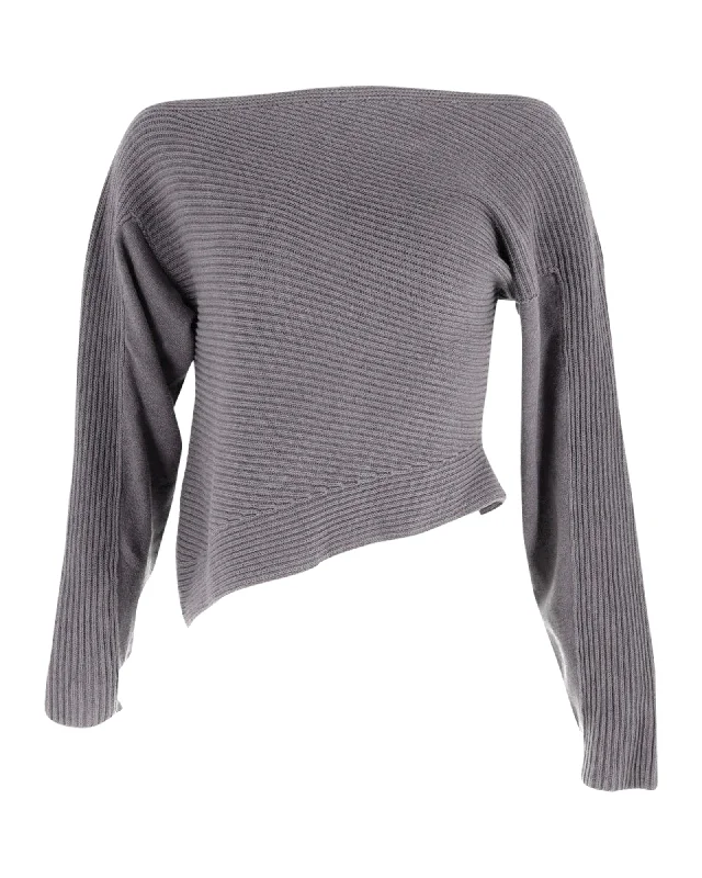 Women's Wardrobe Apparel The Latest Fashion Trends Alexander Wang Off Shoulder Sweater in Grey Cotton