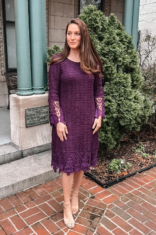 Stylish Clothes For Women Seasonal Trends Lydia Crochet Dress in Plum