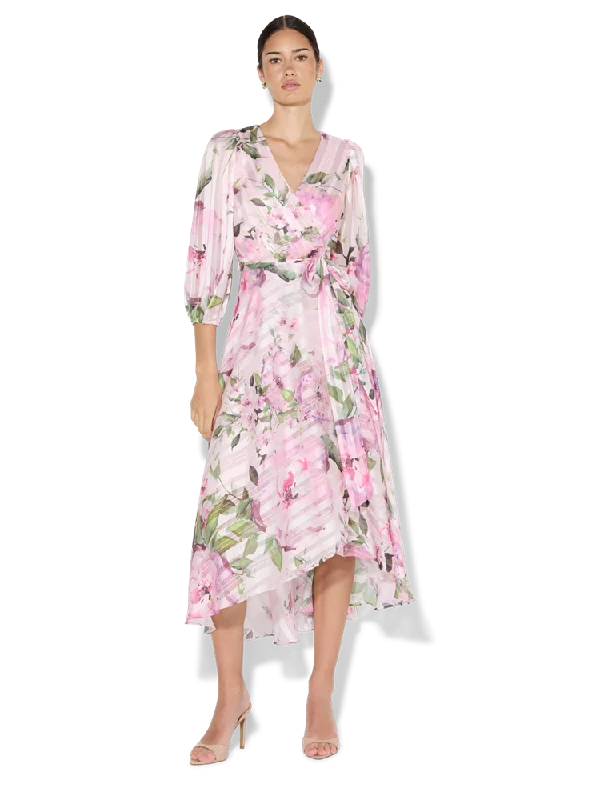 Women's Clothes Trendy Looks On Sale Salina Petal Pink Floral Print Wrap Dress