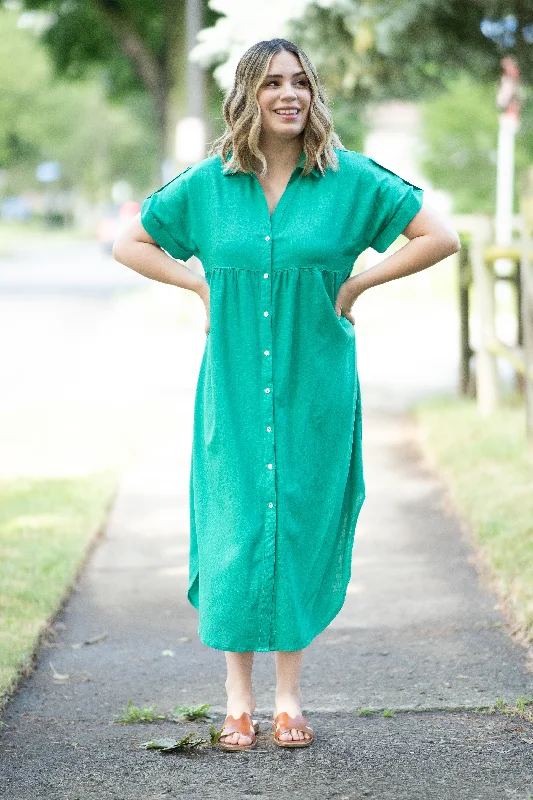 Women's Vintage Attire Sale Event, Prices Rock The Katie T-shirt Dress in Kelly Green (FINAL SALE)