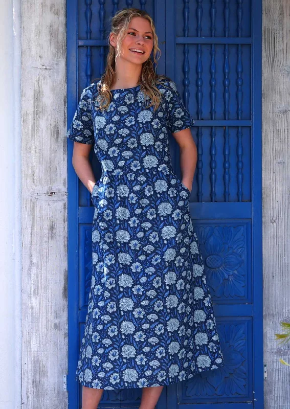 Women's Fashionable Clothing Sets Seasonal Style Discounts August Dress Blue Meadow