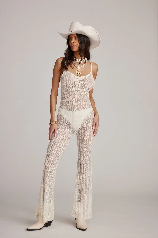 Tailored Clothing For Women Seasonal Picks Cammie White Lace Sheer Jumpsuit