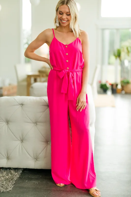 Women's Formal Event Outfit Winter Warehouse Sale Change Your Mind Fuchsia Pink Jumpsuit