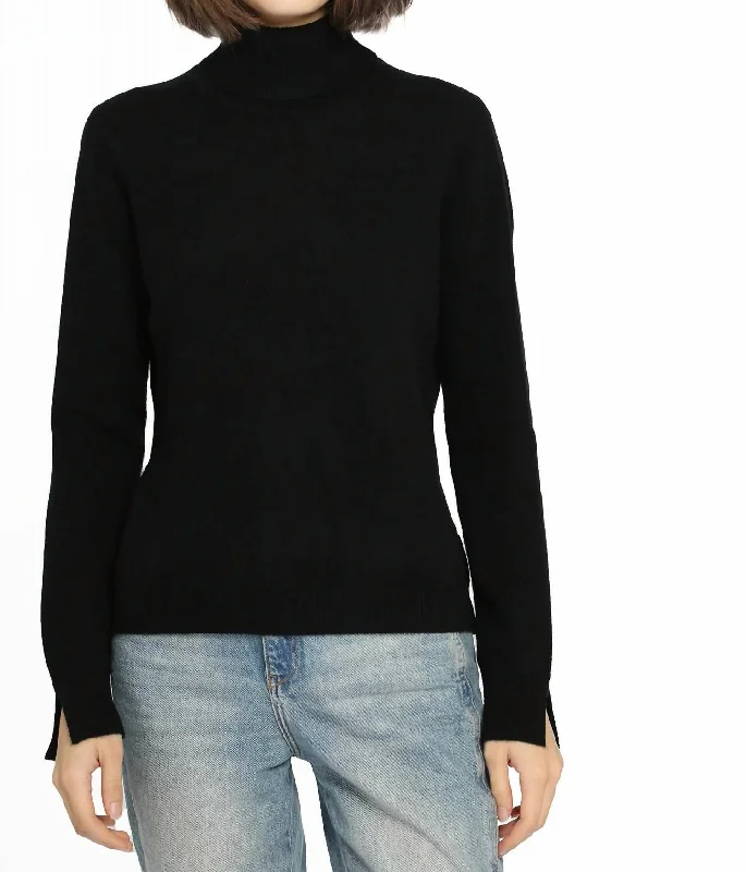 Women's Comfy Attire For Lounging Snag Fabulous Fashion Bargains Cashmere Turtleneck Sweater In Black Onyx