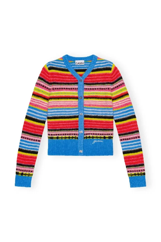 Casual Apparel For Women Style Upgrade Soft Wool Stripe Cardigan In Multicolor