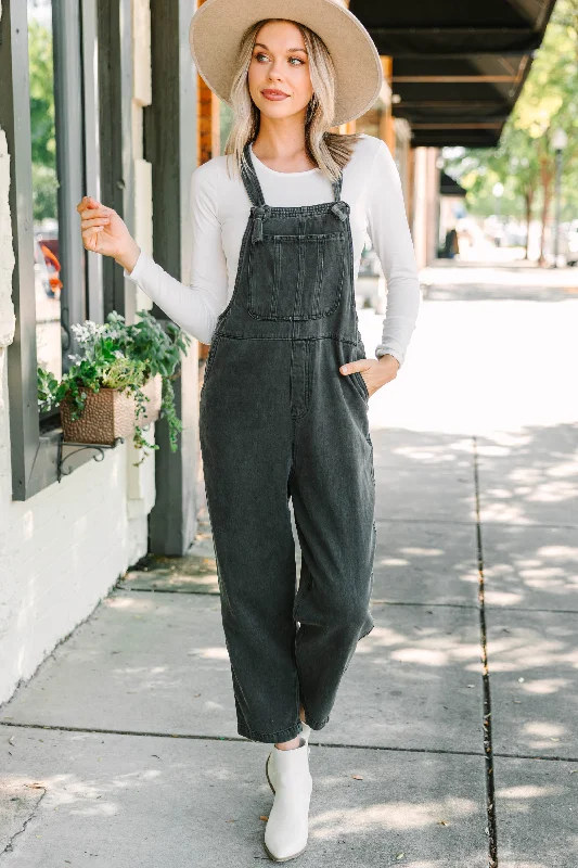 Fashion-Forward Women's Clothing Snag Fabulous Fashion Bargains Know You Well Black Washed Denim Jumpsuit Overalls