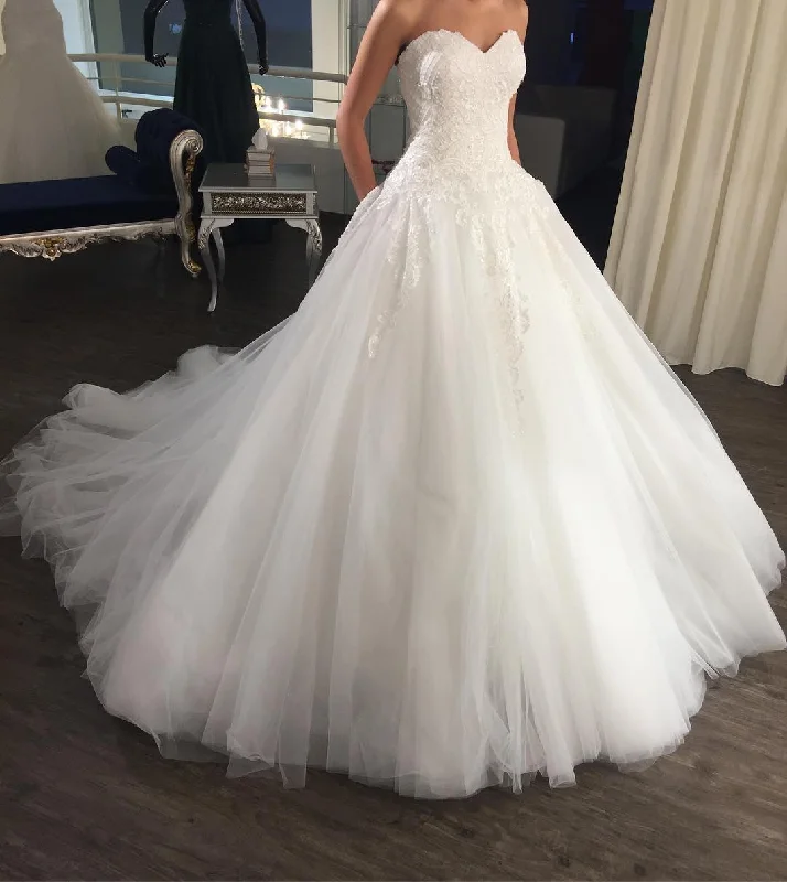 Casual Clothes For Women Sale Event, Prices Rock Siaoryne WD001 Lace Bodice Sweetheart Bridal Ball Gowns Wedding Dresses in White Tulle