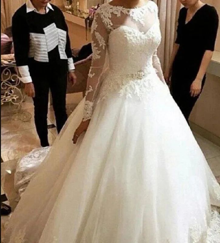 High-Fashion Women's Clothing Style Breakthroughs 2020 Vintage Long Sleeves Lace Wedding Dress Prince Bridal Ball Gown Custom Made Vestido De Novias