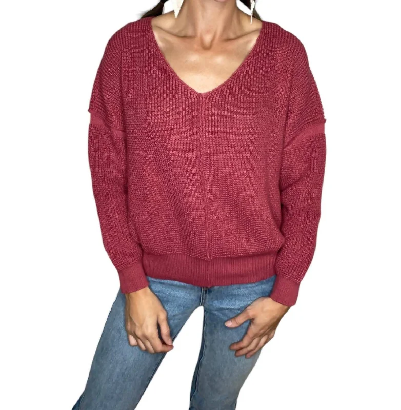 Women's Trendy Garments Sale Event, Prices Rock Gabby Sweater In Deep Rose