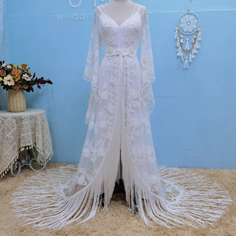 Women's Functional Outdoor Garments Vibrant Style Promotions Tassel Bohemian Wedding Dress