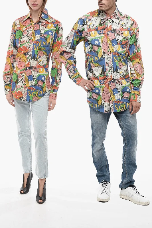 Ride The Style Wave Erl Printed UNISEX Shirt with Double Breast Pocket