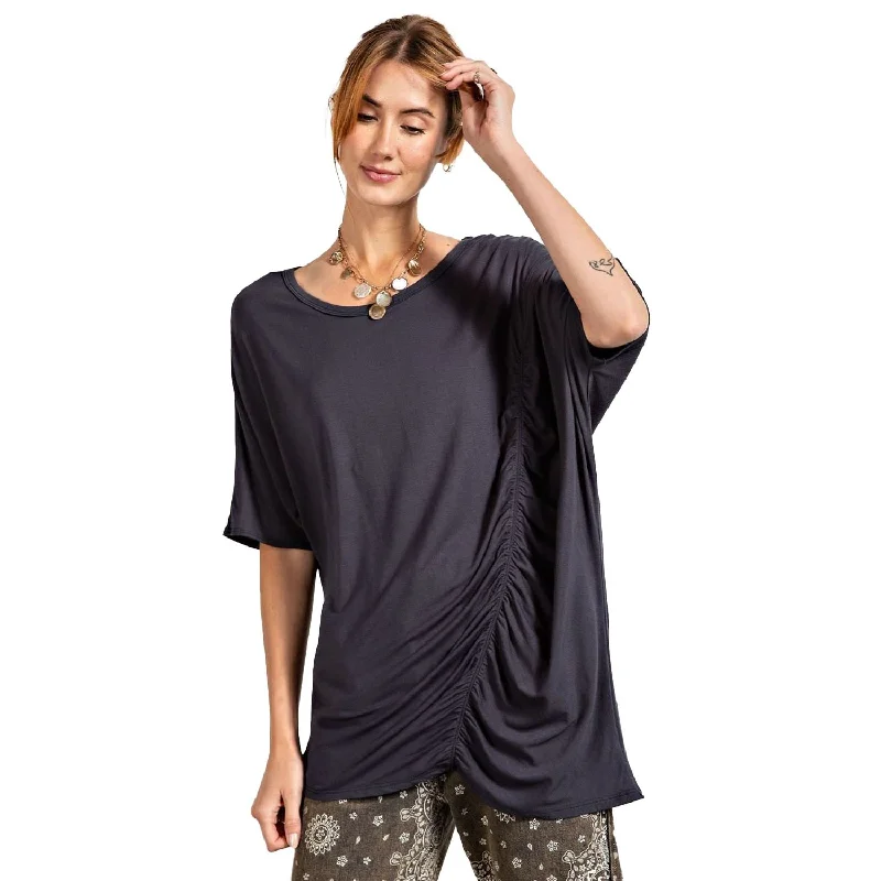 Explore What's New Loose Fit And Ruched Detailing Top