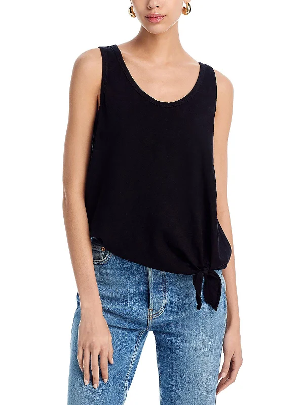 Affordable Luxury Fashion Womens Scoop Neck Side Tie Shell