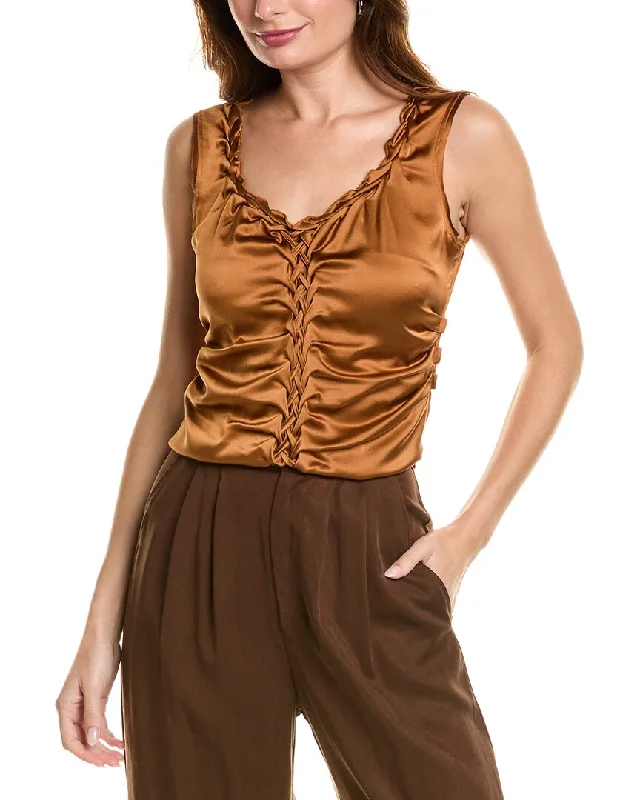 Must Haves Elie Tahari Braided Silk-Blend Top