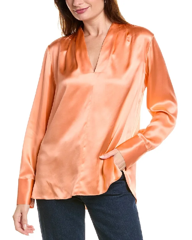 Fall Sale, Prices Drop Elie Tahari Contour Neck Silk Shirt