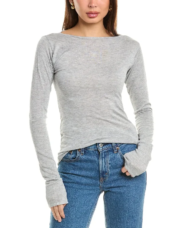 High-End Style Discounts DL1961 Boatneck Wool-Blend Top