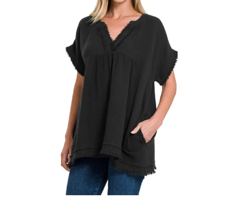 Top Deals Danica Cotton Gauze Top In Black