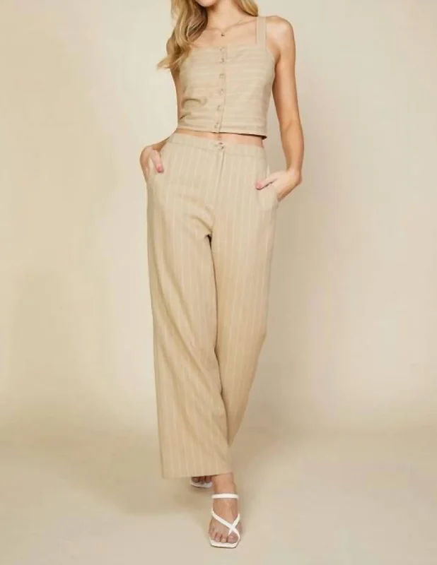 Urban Style Promotions Lined Linen Button Top In Beiged