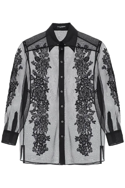 Classic Modern Offers Dolce & Gabbana Women's Organza Shirt With Lace Inserts