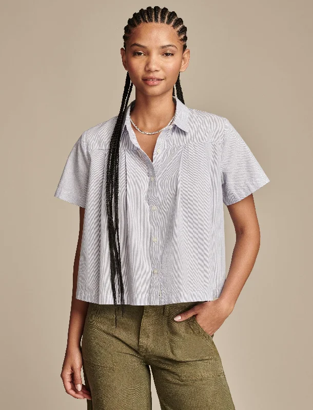 Sustainable Fashion Extravaganza Lucky Brand Women's Pleated Button-Down Shirt