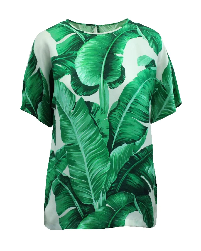 Stylish Statements Dolce & Gabbana Banana Leaf Print in Multicolor Silk