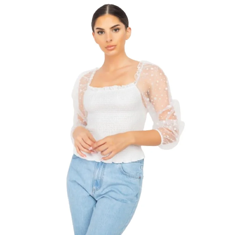 Stupidly Low Prices Square Neck Smocking Top